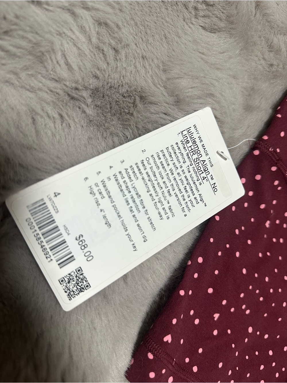 NWT lululemon heart scatter dot burgundy Size 6 Size 4 - Picture 4 of 4